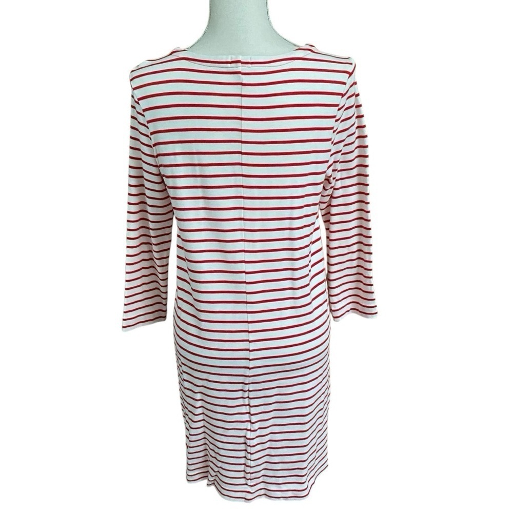 J.Crew Factory Red White Stripe Shift Dress Small Nautical Cotton Knit - Picture 10 of 12